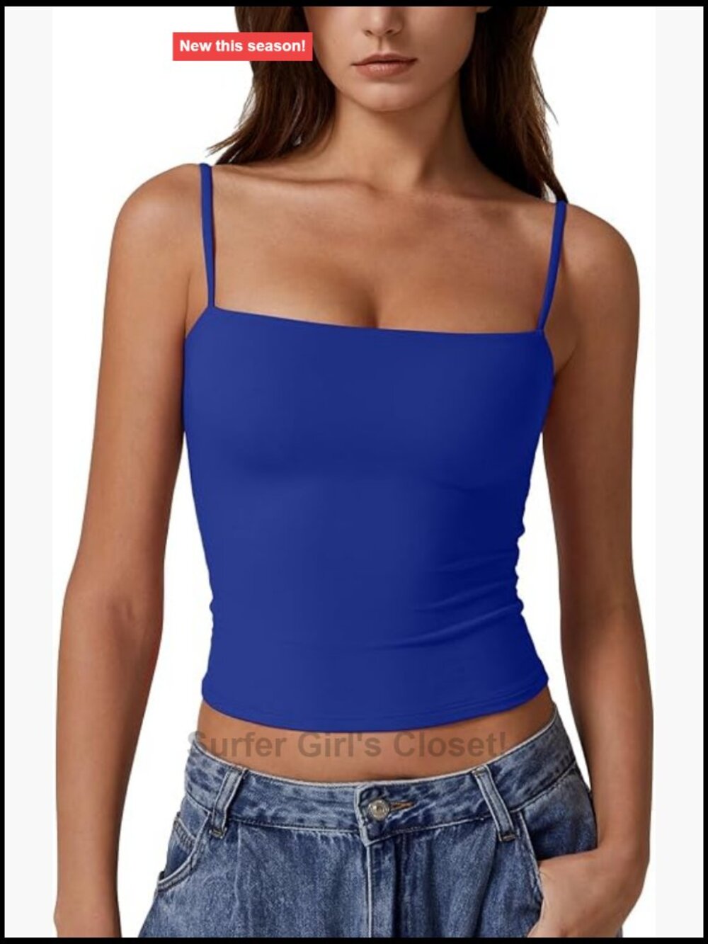 Women's Double Lined Tank Top Adjustable Spaghetti Straps Sleeveless Camisole